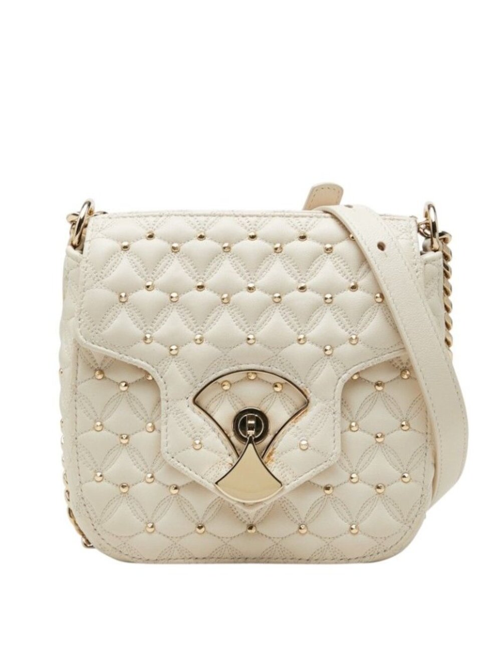 Bvlgari Diva's Dream Crossbody Chain Shoulder Bag RE Ivory Gold Leather